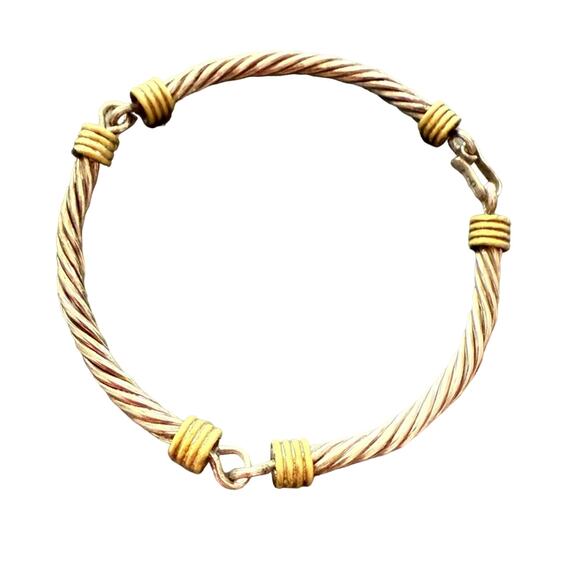 925 Sterling Silver Twisted Rope Linked Bracelet - Picture 1 of 9